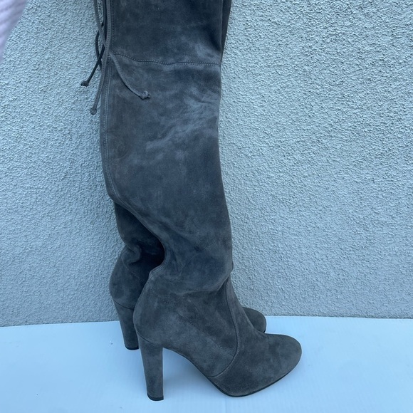 Stuart Weitzman Hiline OTK Boot In Slate Grey - Picture 15 of 16